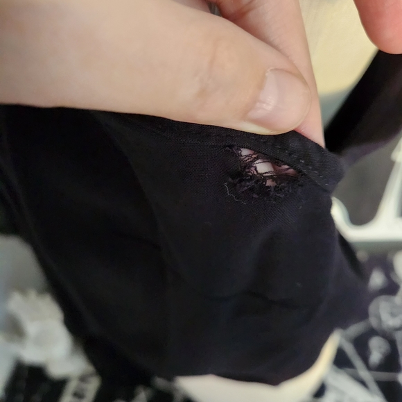 Spooky Tie-Up Button Blouse - Picture 8 of 8